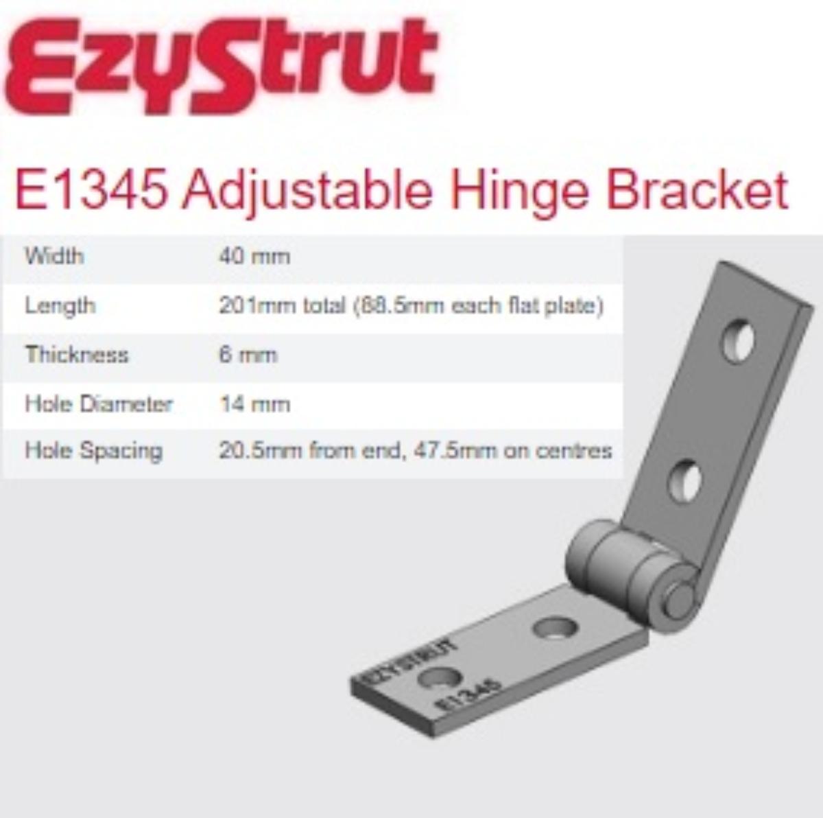 ADJUSTABLE HINGE BRACKET HDG 40MM WIDE