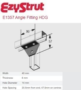 ANGLE FITTING THREE HOLE GUSSET HDG