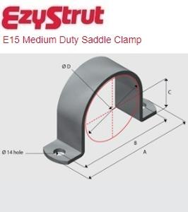 MEDIUM DUTY SADDLE CLAMP 32MM HDG