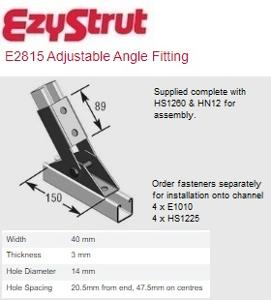 ADJUST ANGLE FITTING HDG C/W BOLT & NUT