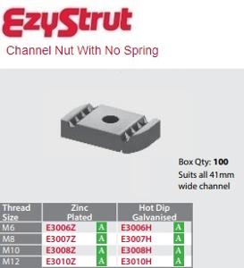 CHANNEL NUT NO SPRING M6 HDG