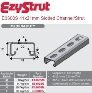 SLOTTED STRUT 41X21MM 1.9MTR HDG