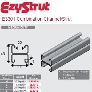 STRUT DOUBLE 41X43 H/DUTY G/BOND 6MTR