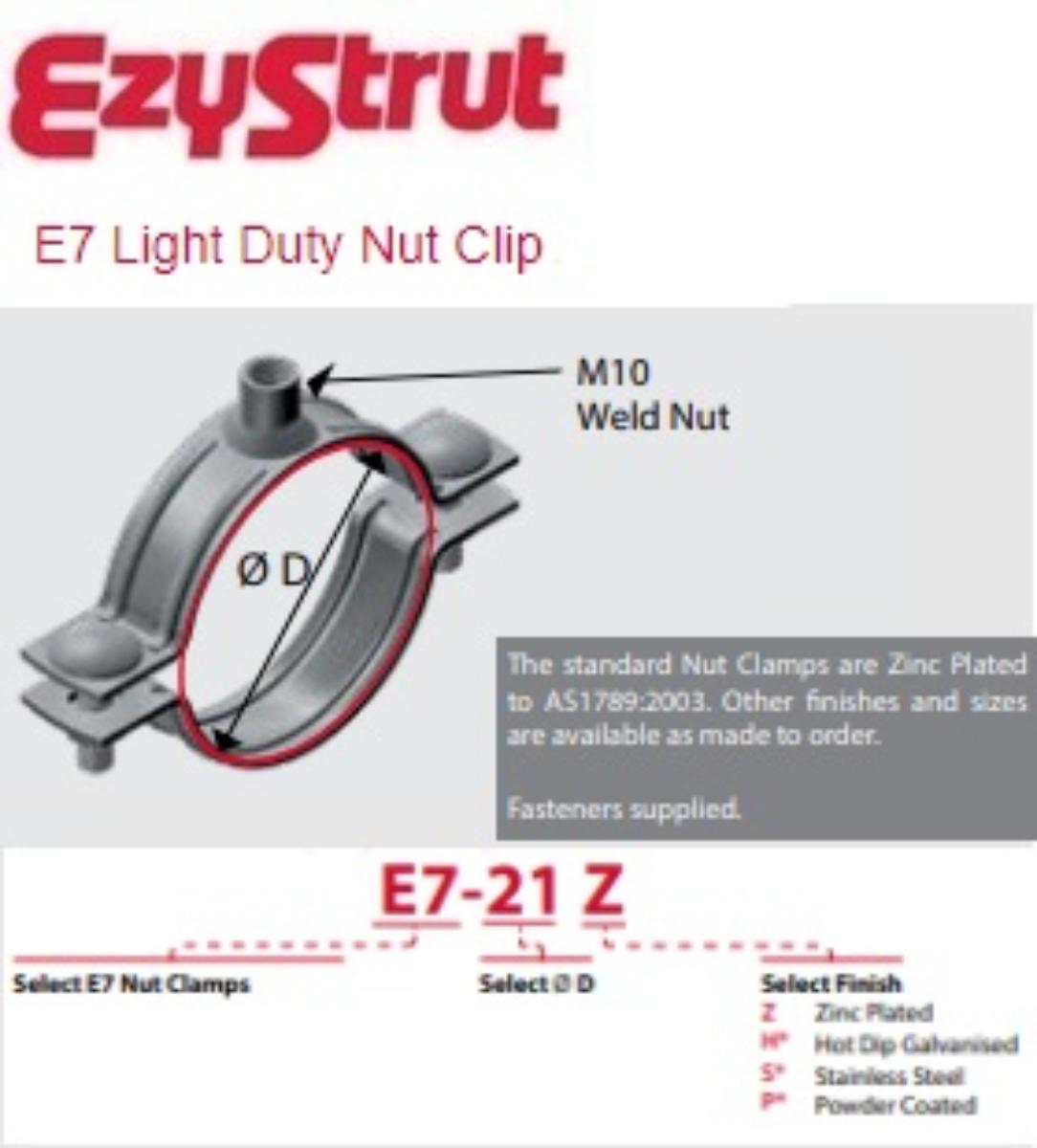 LIGHT DUTY PIPE CLAMP 34MM HDG