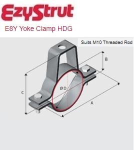 CONDUIT CLAMP YOKE STYLE 43MM HDG