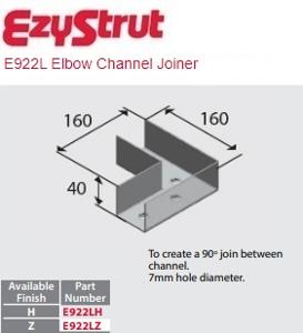 ELBOW STRUT JOINER 90DEG 4HOLE ZINC