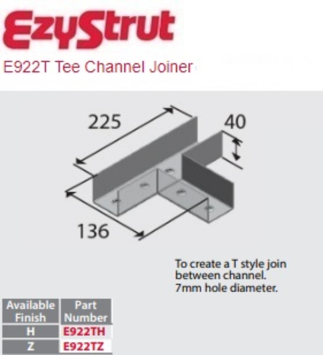 STRUT TEE JOINER PRE-GALVANISED