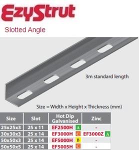 SLOTTED ANGLE 30X30X3MM 3MTR HDG