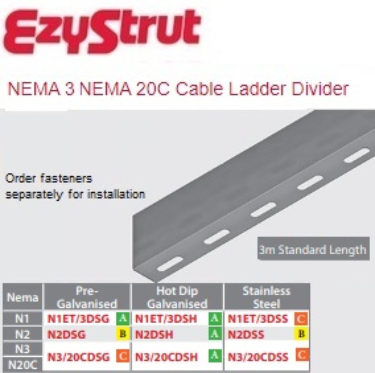 ET3 LADDER TRAY DIVIDER STRIP 2.4MTR HDG