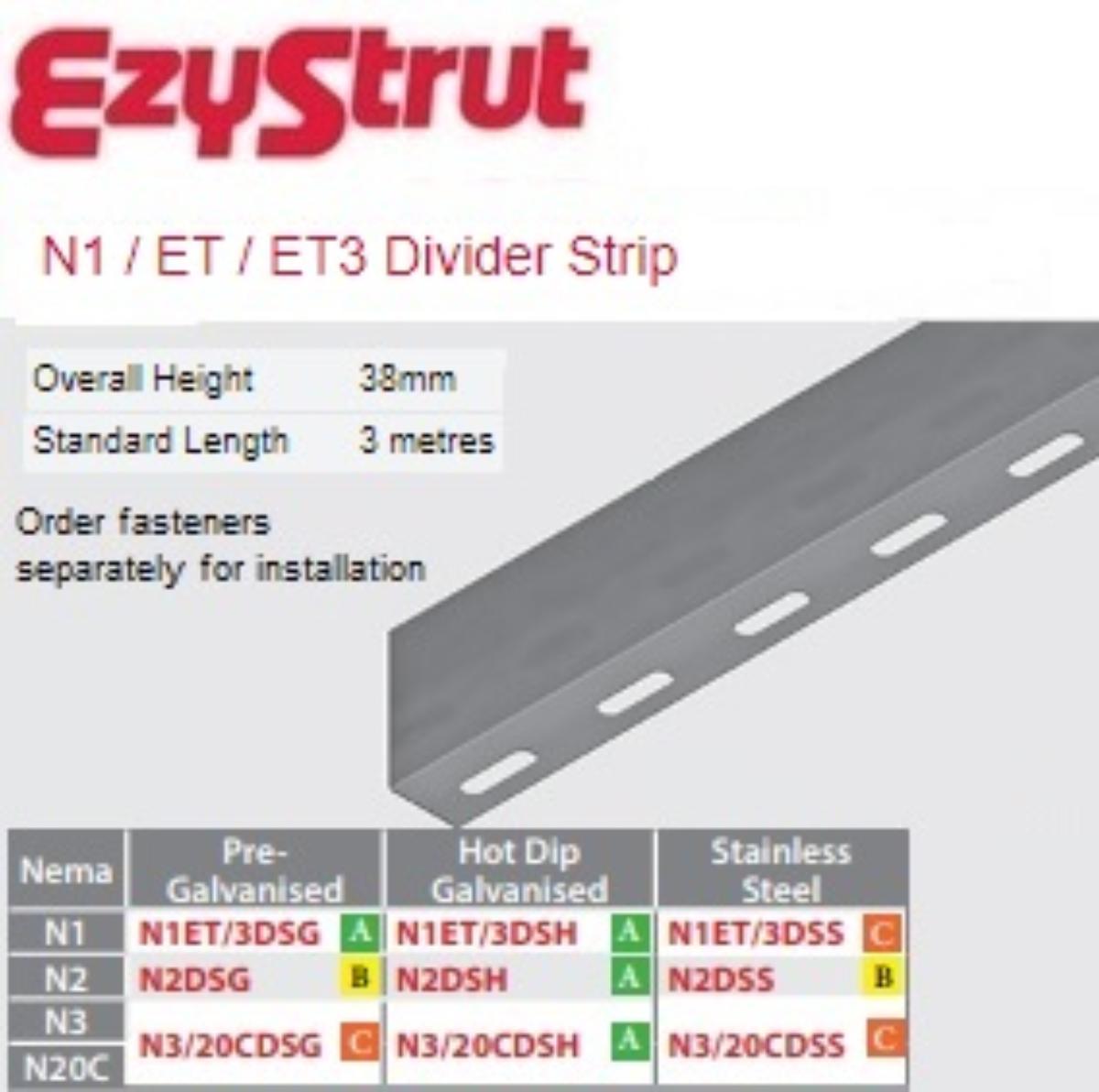 EZYTRAY DIVIDER STRIP G/BOND 2.4MTR