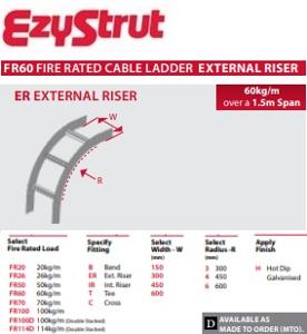 F/RATED 60KG/M EXT RISER 300MMX450R HDG