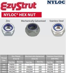 NYLOC HEX NUT M10 HDG