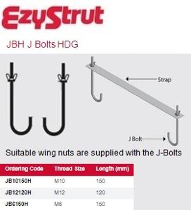 J-BOLT M10 X 150MM HDG C/W NUT