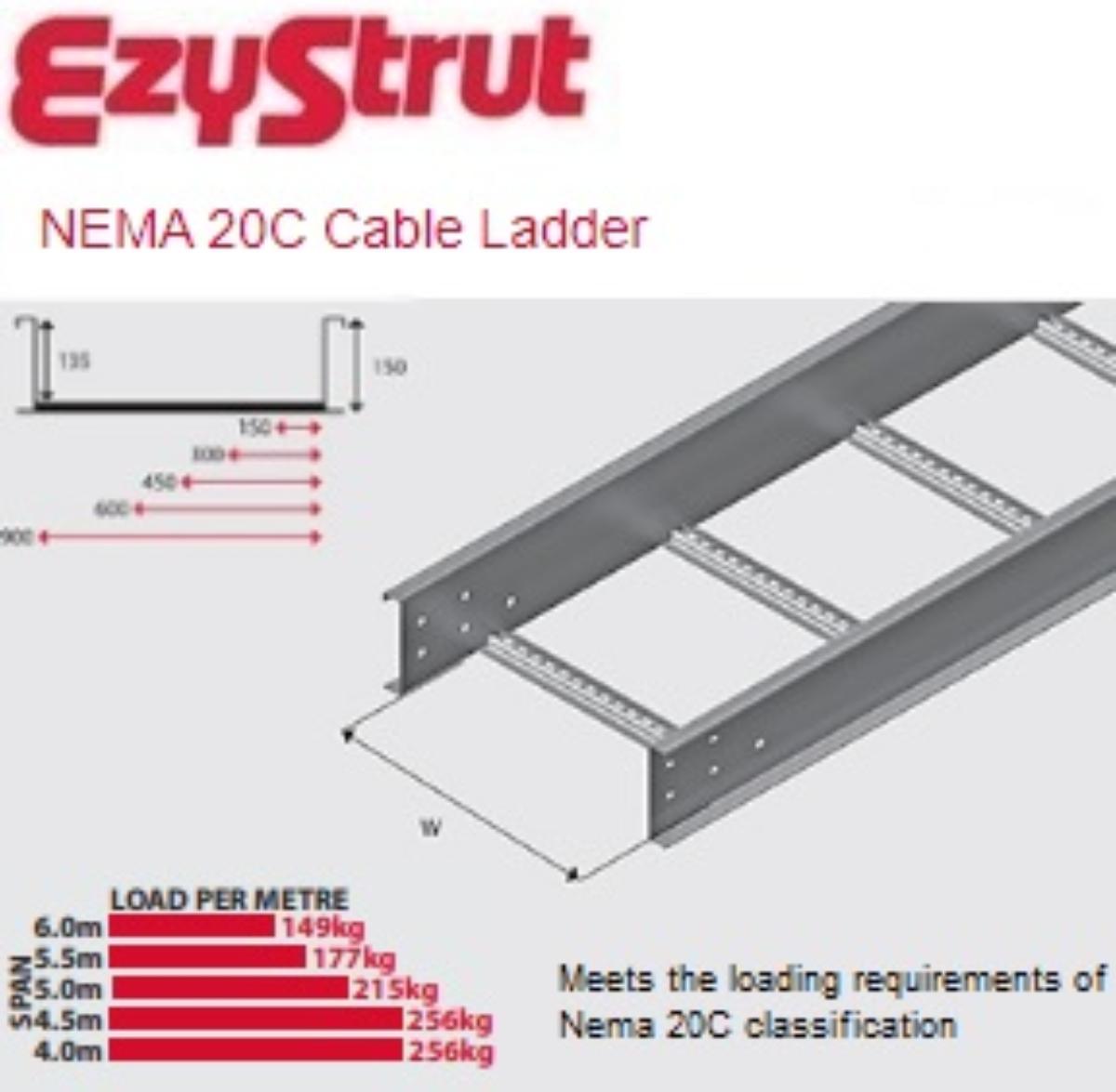 N20C CABLE LADDER 600MM 6MTR AL