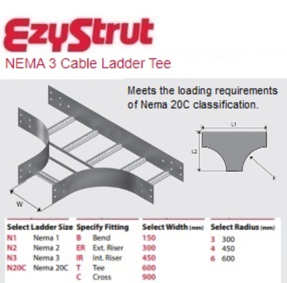 NEMA 20C TEE 300MM 450MM RADIUS HDG