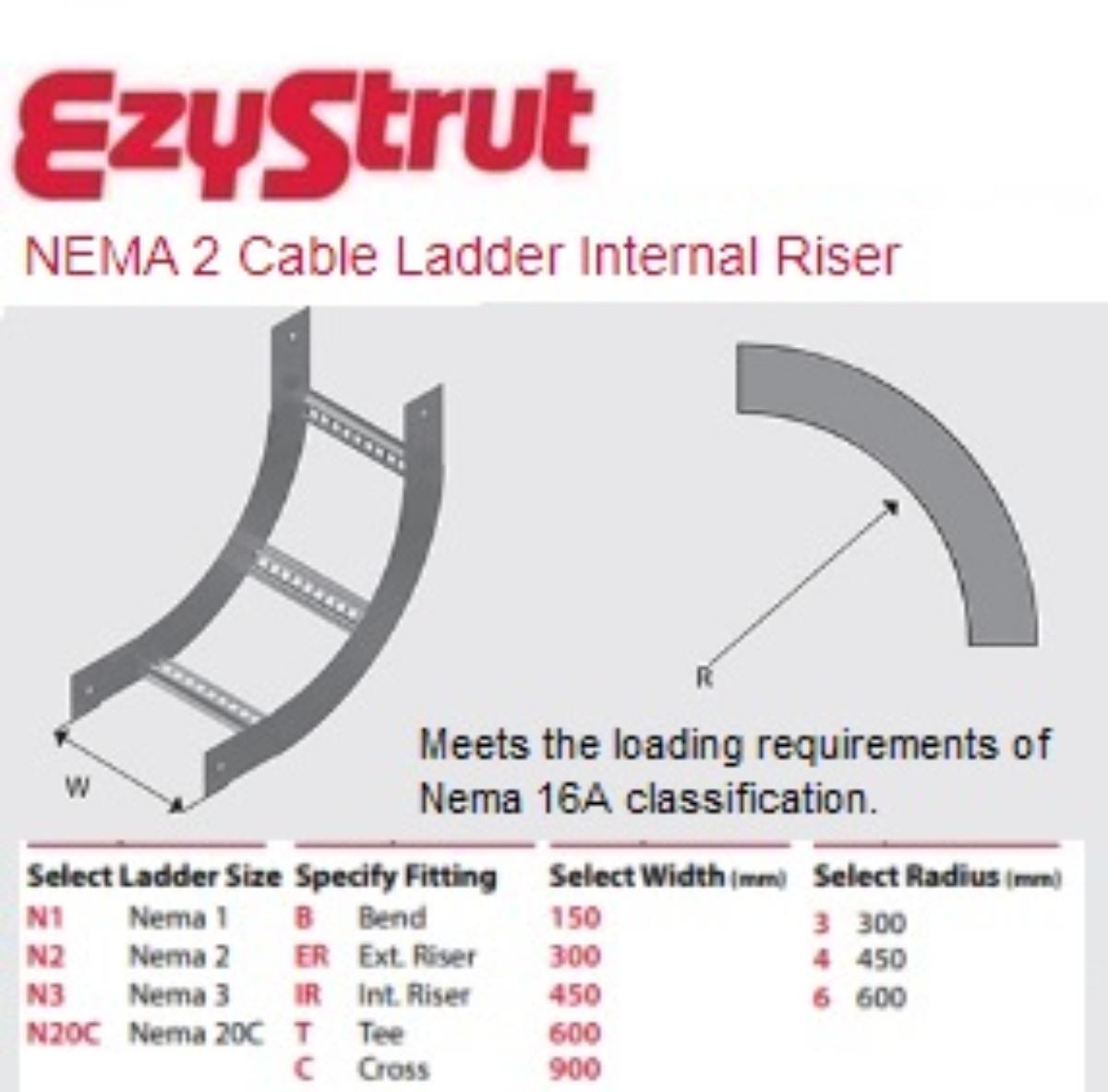 NEMA 2 INT RISER 150MM 450 RAD ALUMINIUM