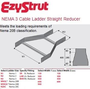 NEMA 3 STRAIGHT REDUCER 900-600MM HDG