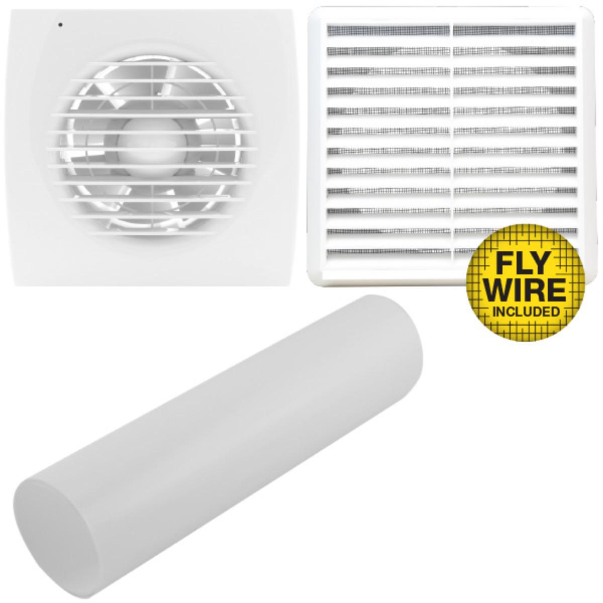 EXHAUST FAN KIT WALL DOM SERIES 125MM