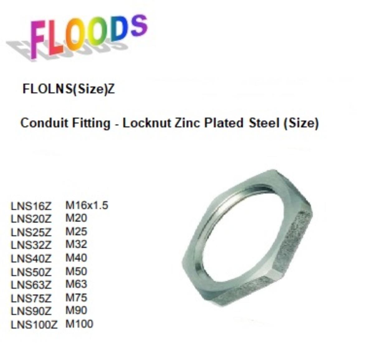 LOCKNUT ELEC CONDUIT STEEL ZP HEX 25MM