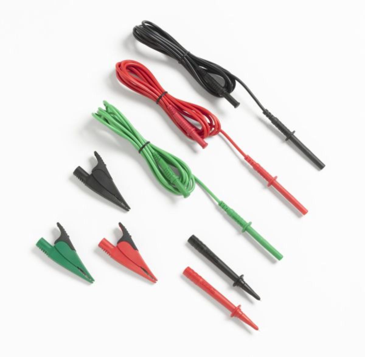 TEST LEAD SET + ALLIG CLIPS RED/BLK/GRN