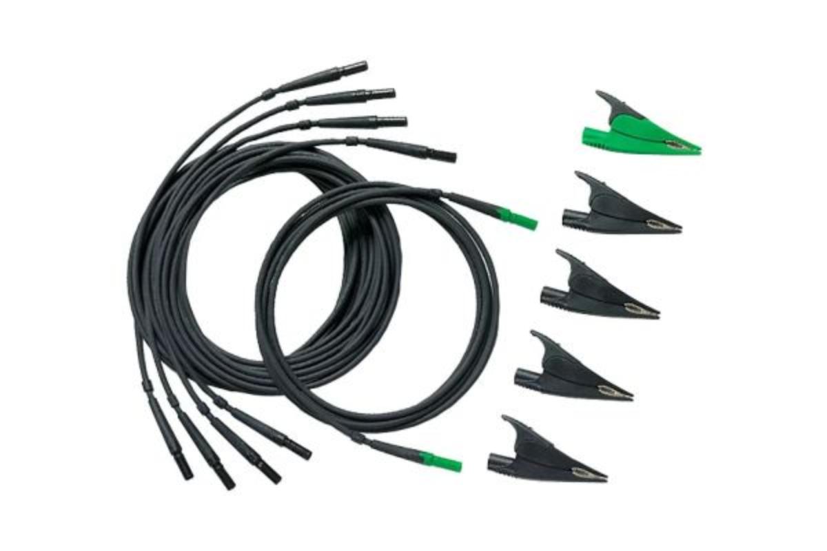 TEST LEADS ALLIGATOR CLIPS 4 BLK 1 GRN
