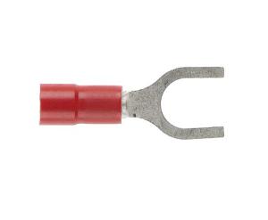 FORKED SPADE TERMINAL 5MM RED DOUBGRP