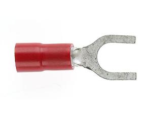 FORKED SPADE TERMINAL 6MM RED DOUBGRP