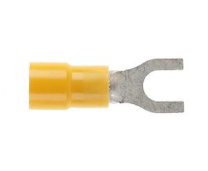 INSUL FORK LUG D/G YELLOW 5MM STUD 50PK