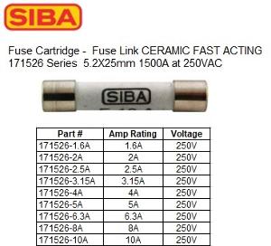 CERAMIC FUSE FAST 250VAC 3.15A 25X5MM CERAMIC FUSE FAST 250VAC 3.15A 25X5MM