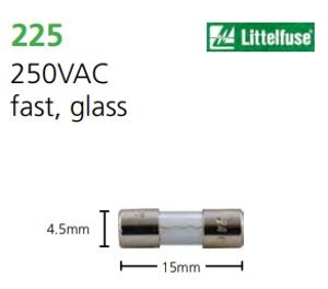 4.5X15MM GLASS FAST FUSE 250V 10A