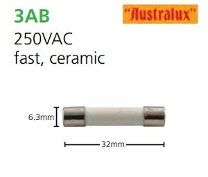 CERAMIC FUSE FAST 250VAC 15A 32X6.3MM CERAMIC FUSE FAST 250VAC 15A 32X6.3MM