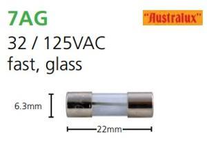 6.3X22MM GLASS FAST FUSE 32V 10A