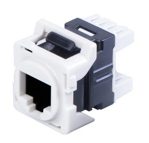 CAT6 RJ45 DATA JACK KEYSTONE UTP BLK/WHT