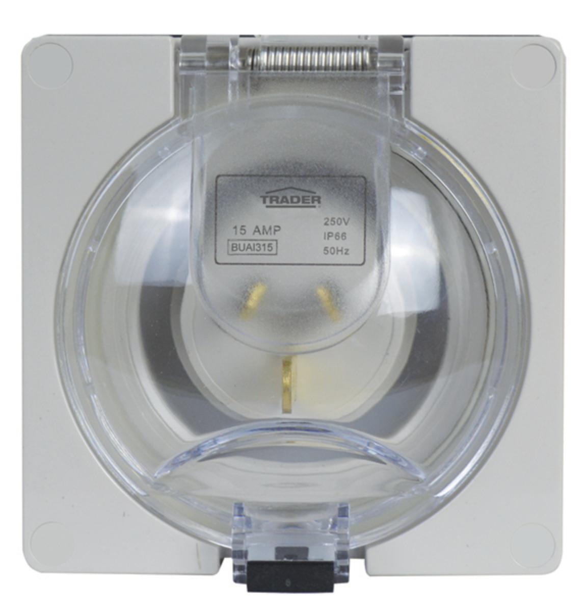 APPLIANCE INLET IP66 15A 250V 3 FLAT PIN