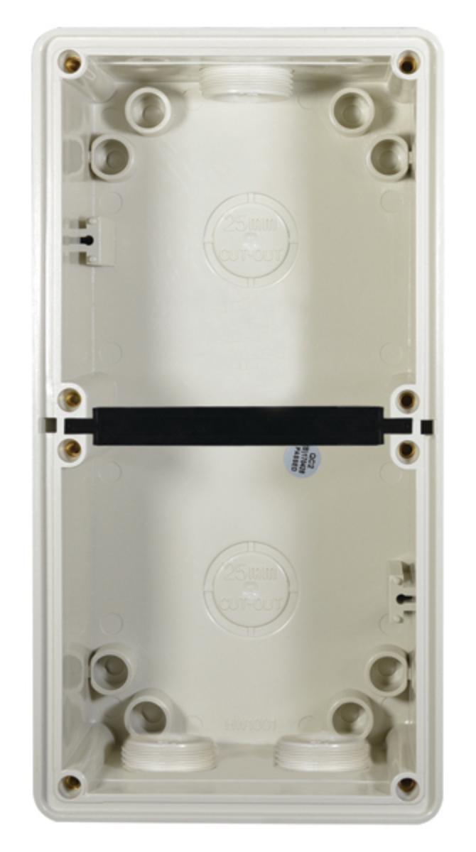 ENCLOSURE BACK BOX SHALLOW 2 GANG WITH 2