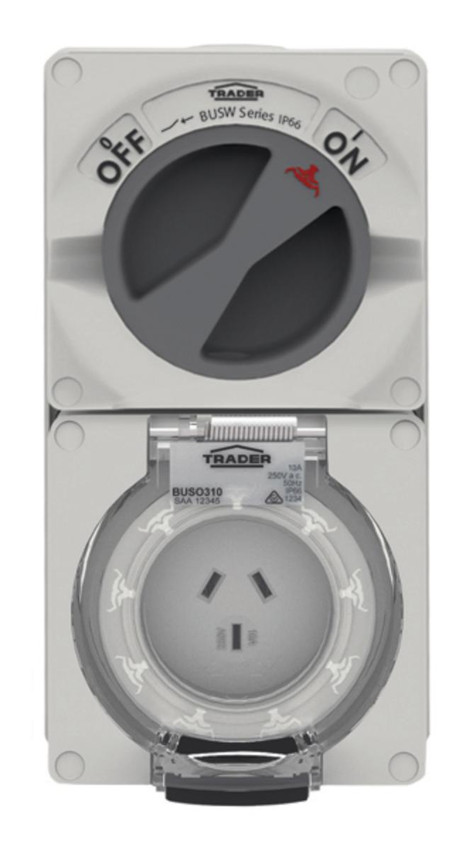 SWITCHED SOCKET COMBINATION 250V 3PIN 10