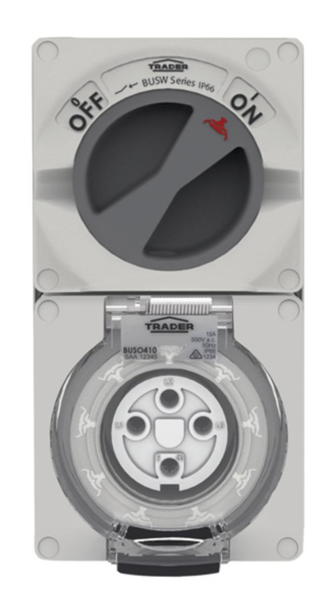 SWITCHED SOCKET COMBINATION 500V 4PIN 10