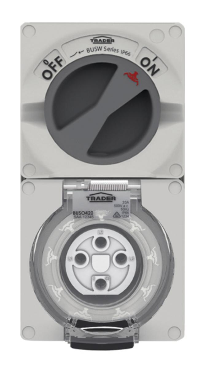 SWITCHED SOCKET COMBINATION 500V 4PIN 20