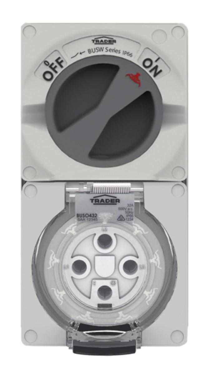 SWITCHED SOCKET COMBINATION 500V 4PIN 32