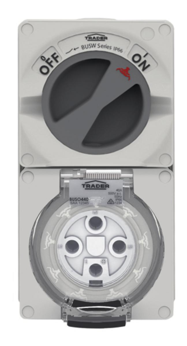 COMBINATION SWITCHED SOCKET IP66 40A 500