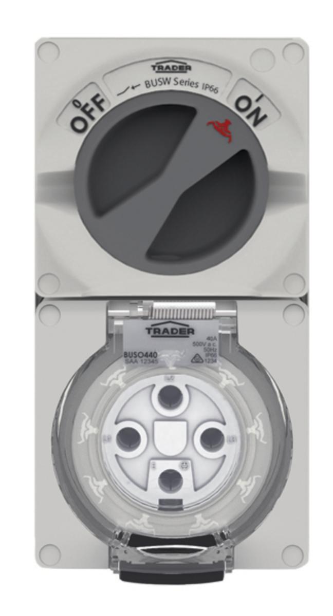 COMBINATION SWITCHED SOCKET IP66 40A 500