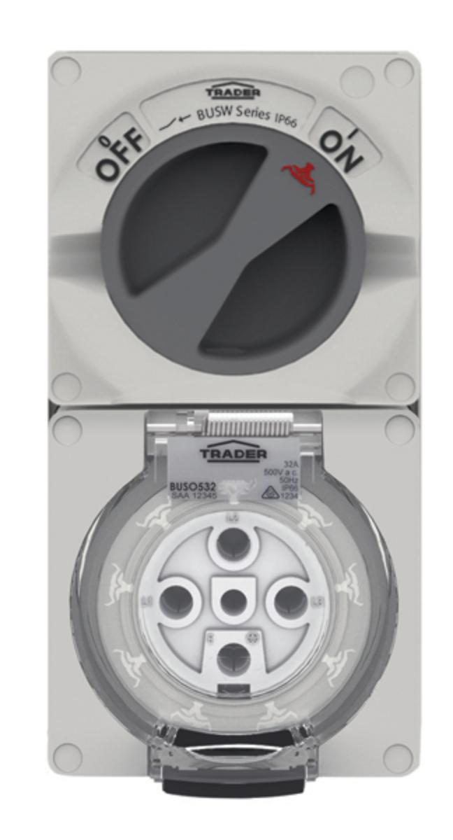 SWITCHED SOCKET COMBINATION 500V 5PIN 32