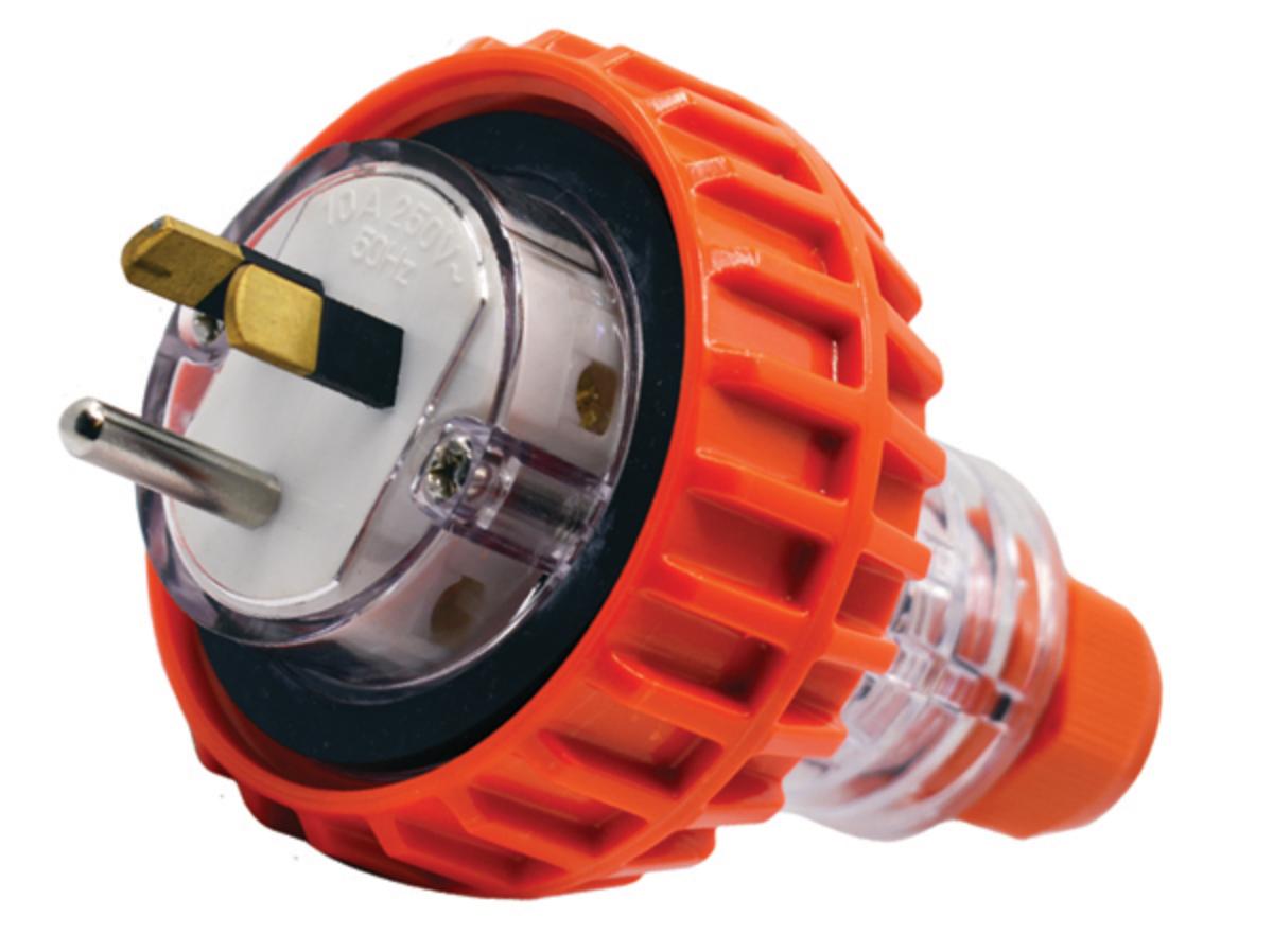 PLUG IP66 10A 250V 2 FLAT & 1 ROUND PIN
