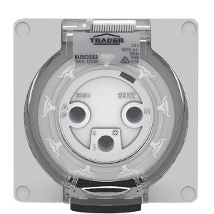 SOCKET IP66 32A 250V 3 ROUND PIN LESS EN SOCKET IP66 32A 250V 3 ROUND PIN LESS EN