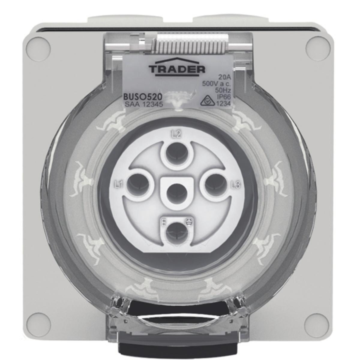 SOCKET IP66 20A 500V 5 PIN