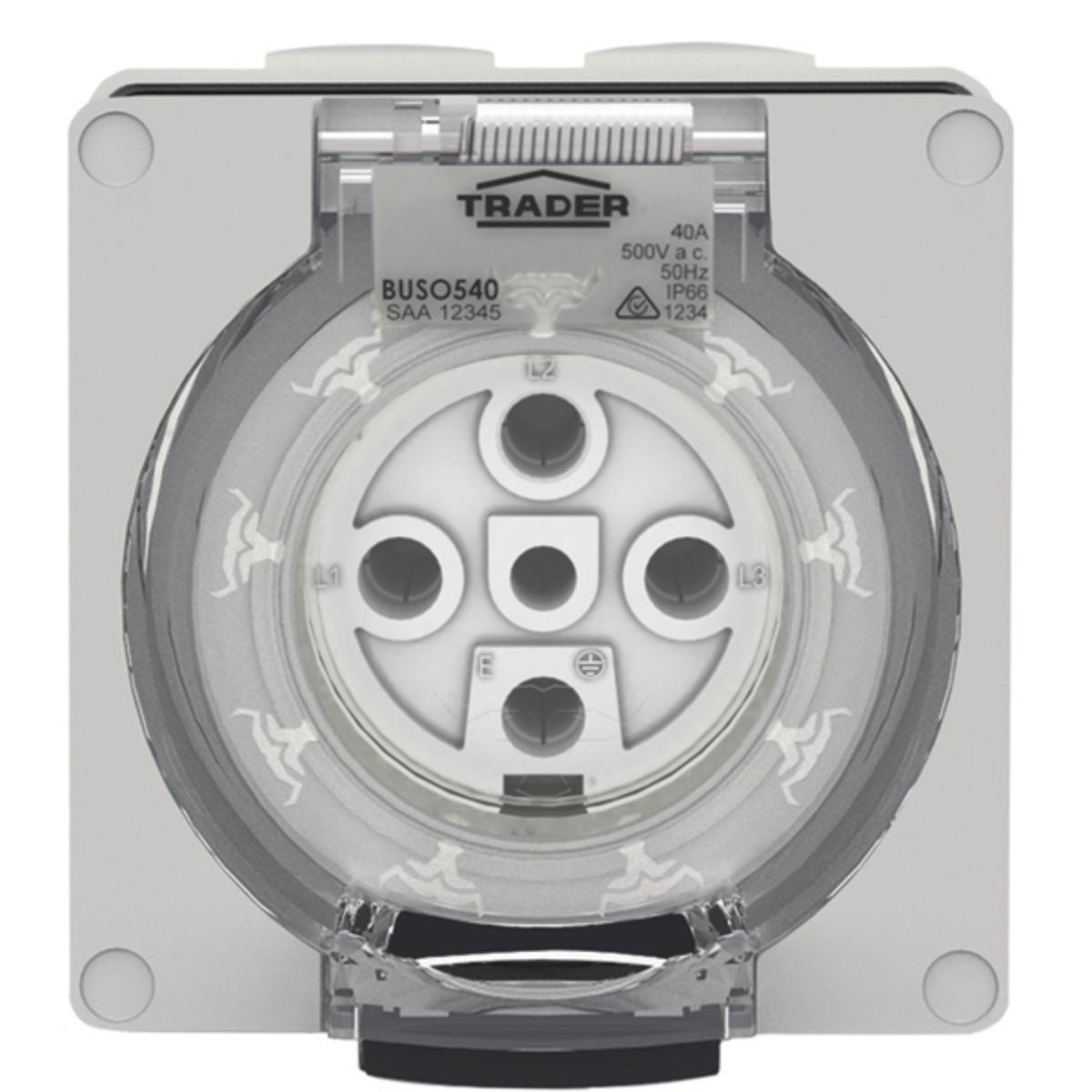 SOCKET IP66 40A 500V 5 PIN
