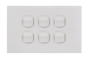 CLOUD LEOP SWITCH HORIZ 6G 20A MATT WHT CLOUD LEOP SWITCH HORIZ 6G 20A MATT WHT