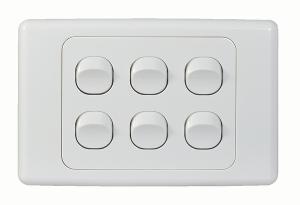 COUGAR SWITCH HORIZ 6G 16A WHITE COUGAR SWITCH HORIZ 6G 16A WHITE