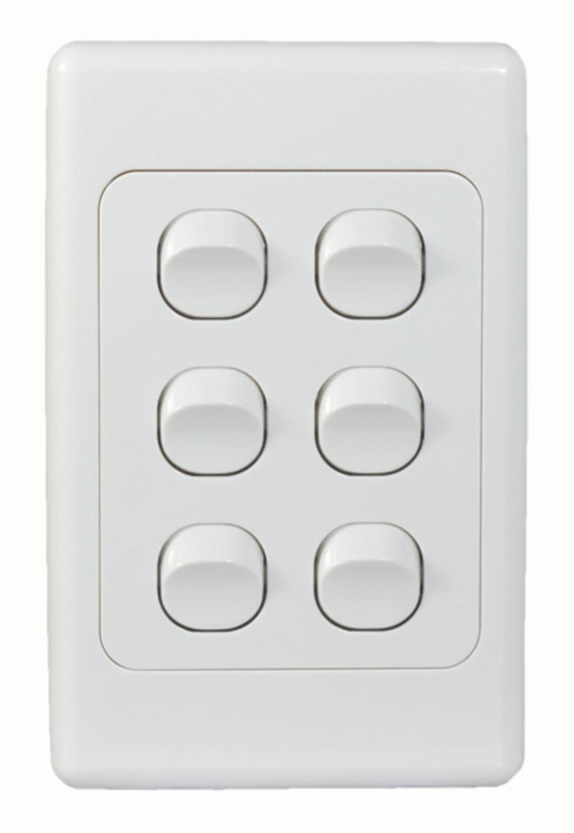 COUGAR SWITCH VERTICAL 6G 16A WHITE
