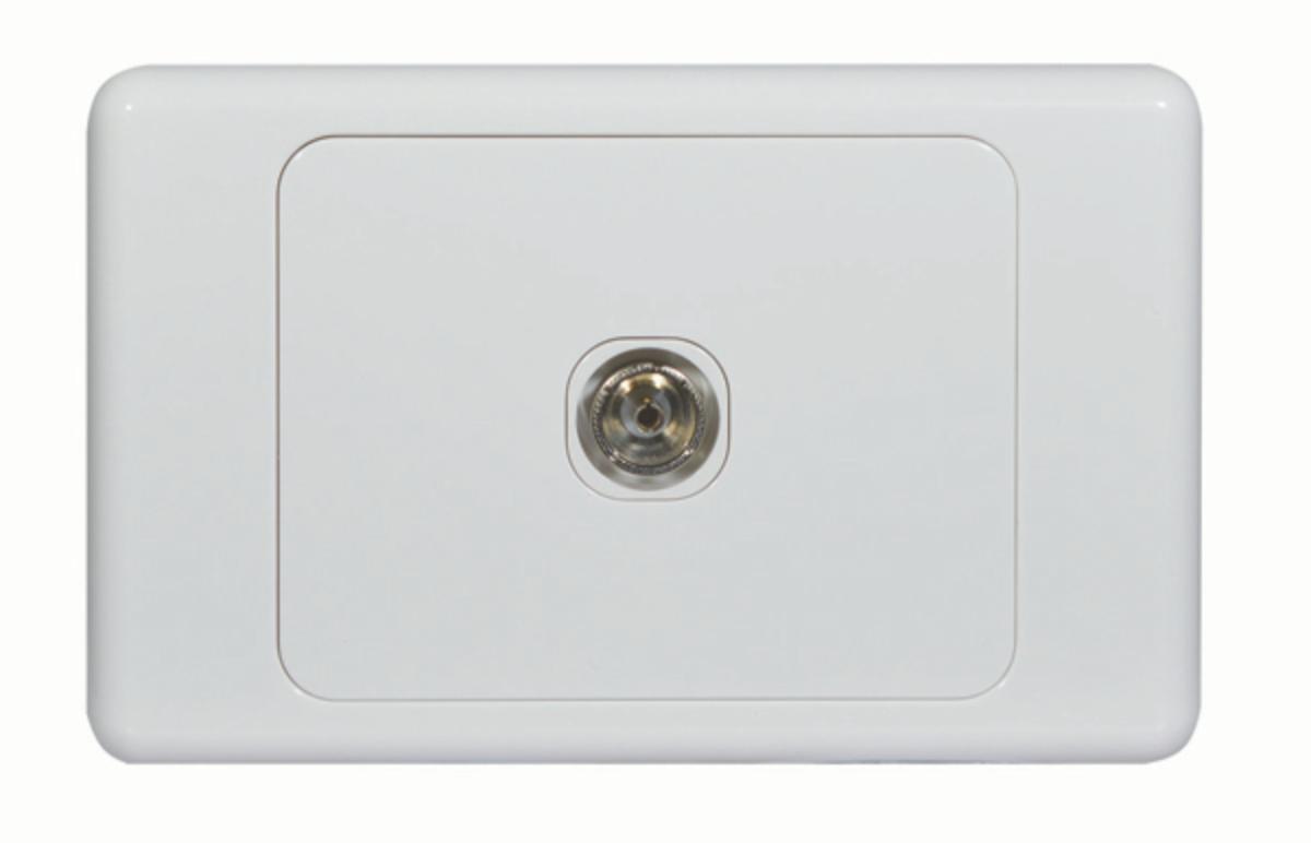 COUGAR TV OUTLET F TYPE TO PAL 1G WHITE